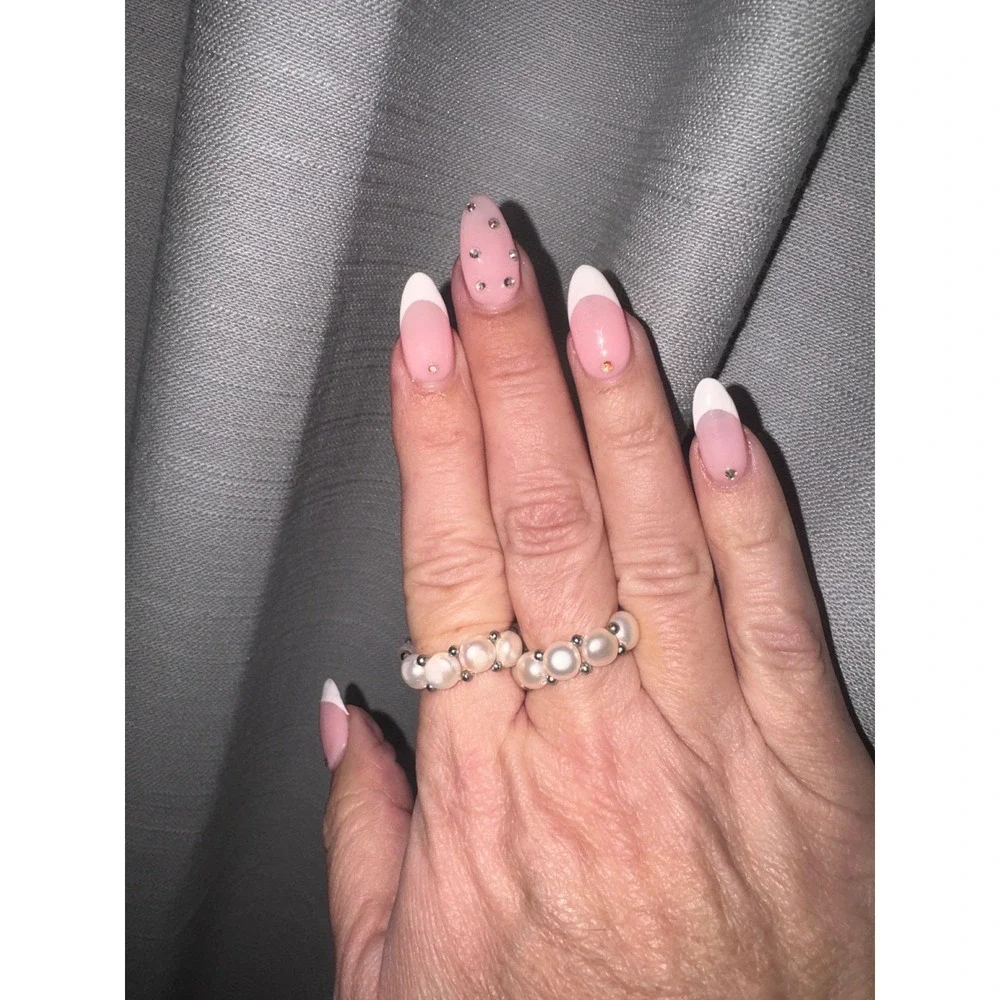 Elegant Pearl Ring Silver‎ Tone Stackable Beaded Statement Ring Stretch size
